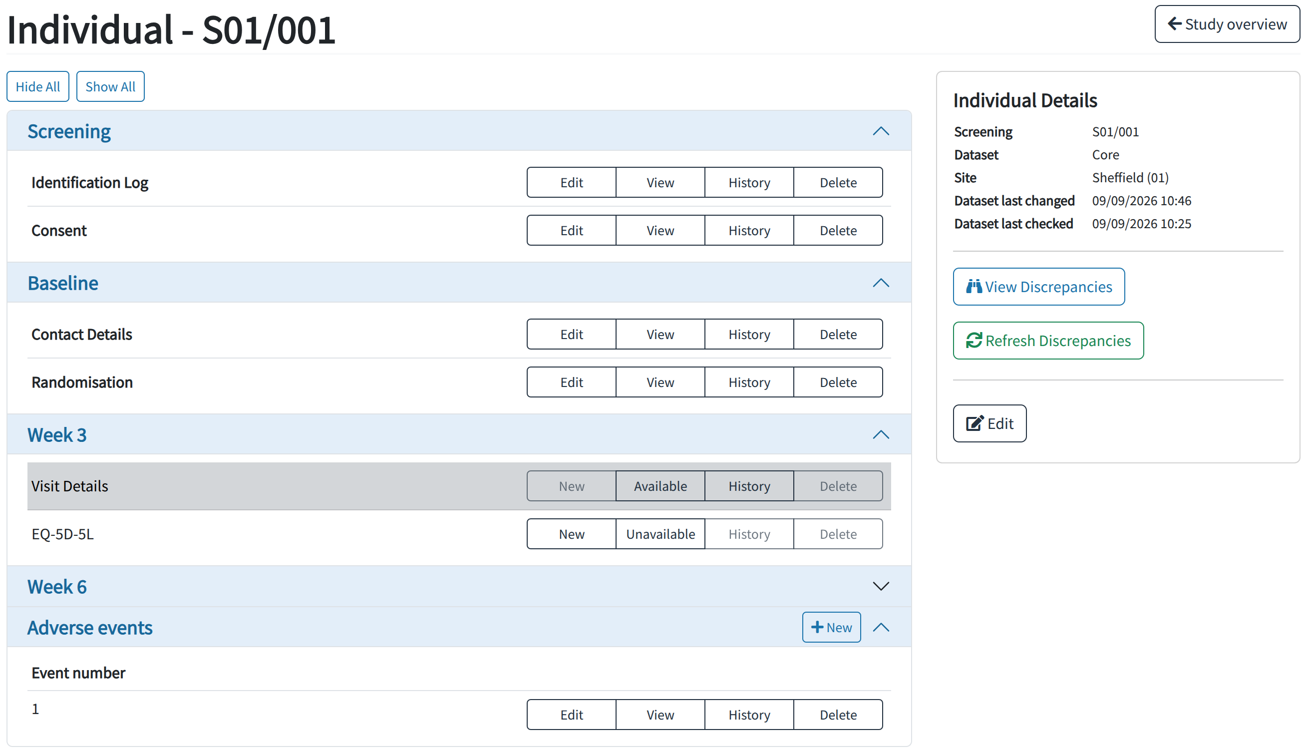 Clinical Trials Databases (Prospect) - Data Entry Overview